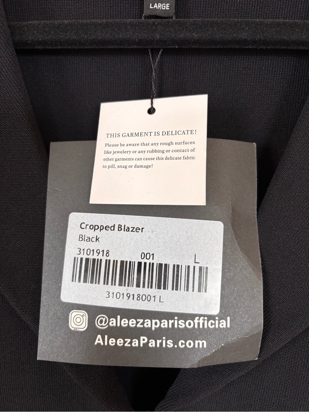 ALEEZA PARIS Black Cropped Blazer – Size Large – NWT - Picture 11 of 15
